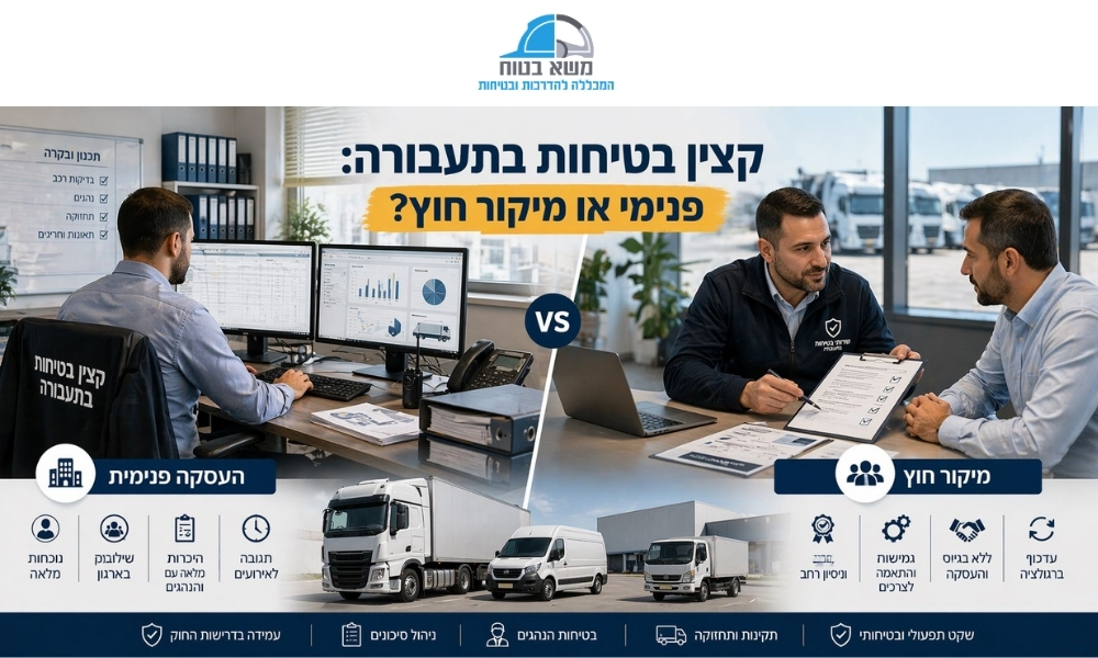 מה עדיף קצין בטיחות בתעבורה בהעסקה פנימית במיקור חוץ